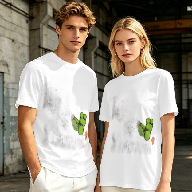 Olive Green T-Shirt With Cartoon Frog Feet Print