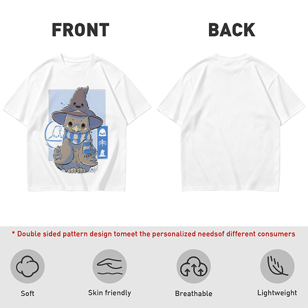 Owl in wizard hat and striped scarf graphic tee