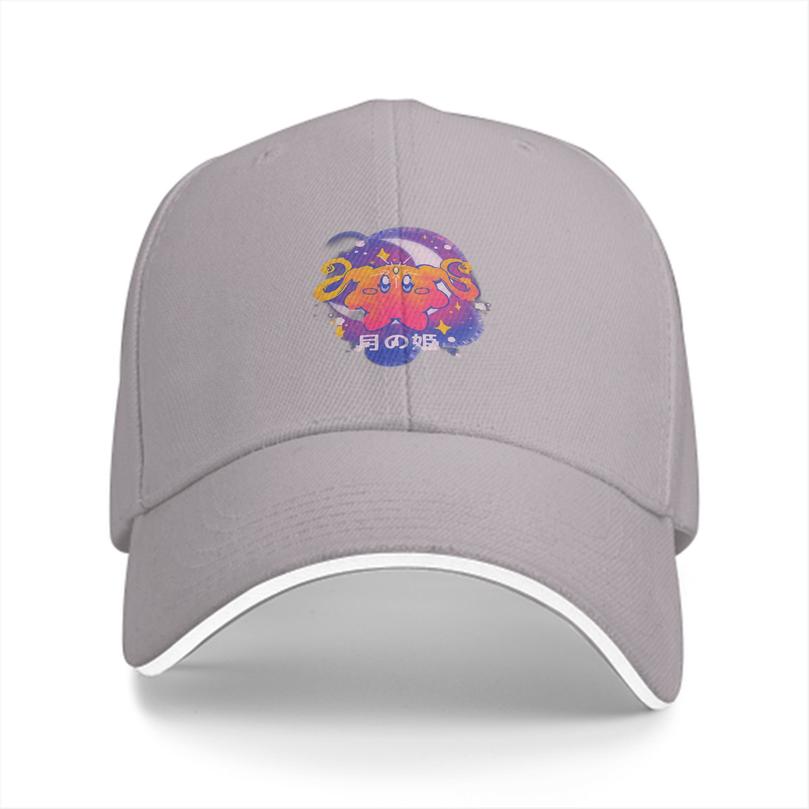 Black baseball cap with cosmic anime character graphic