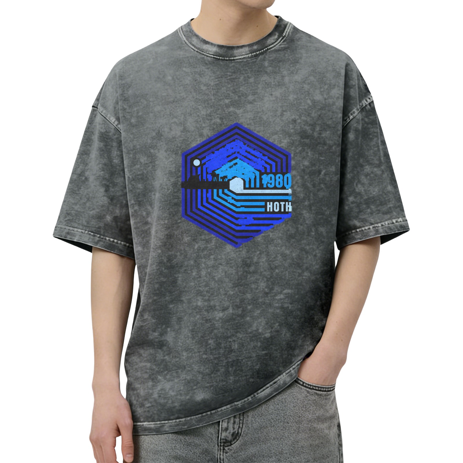 Star Wars Hoth 1980 Graphic Stonewashed Black T-Shirt