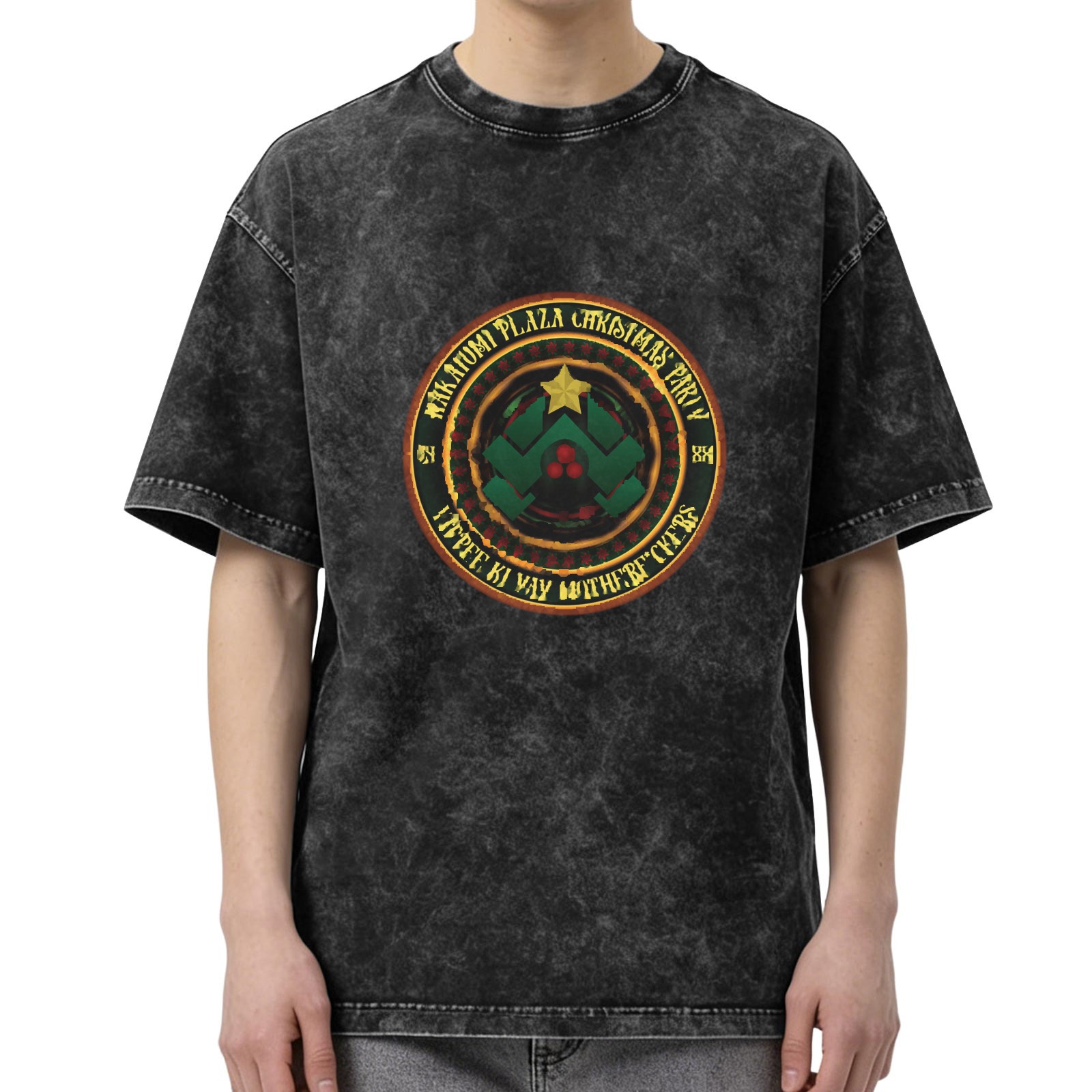 Wakutumi Plaza Christmas Party Graphic Vintage Wash T-Shirt