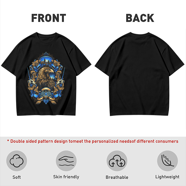 Olive T-Shirt With Detailed Eagle Crest Graphic Design
