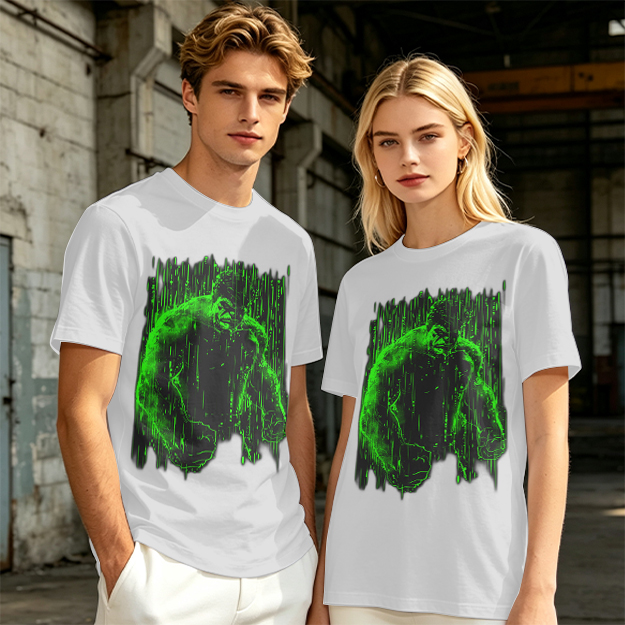 Olive Green T-Shirt With Glowing Green Hulk Graphic Print