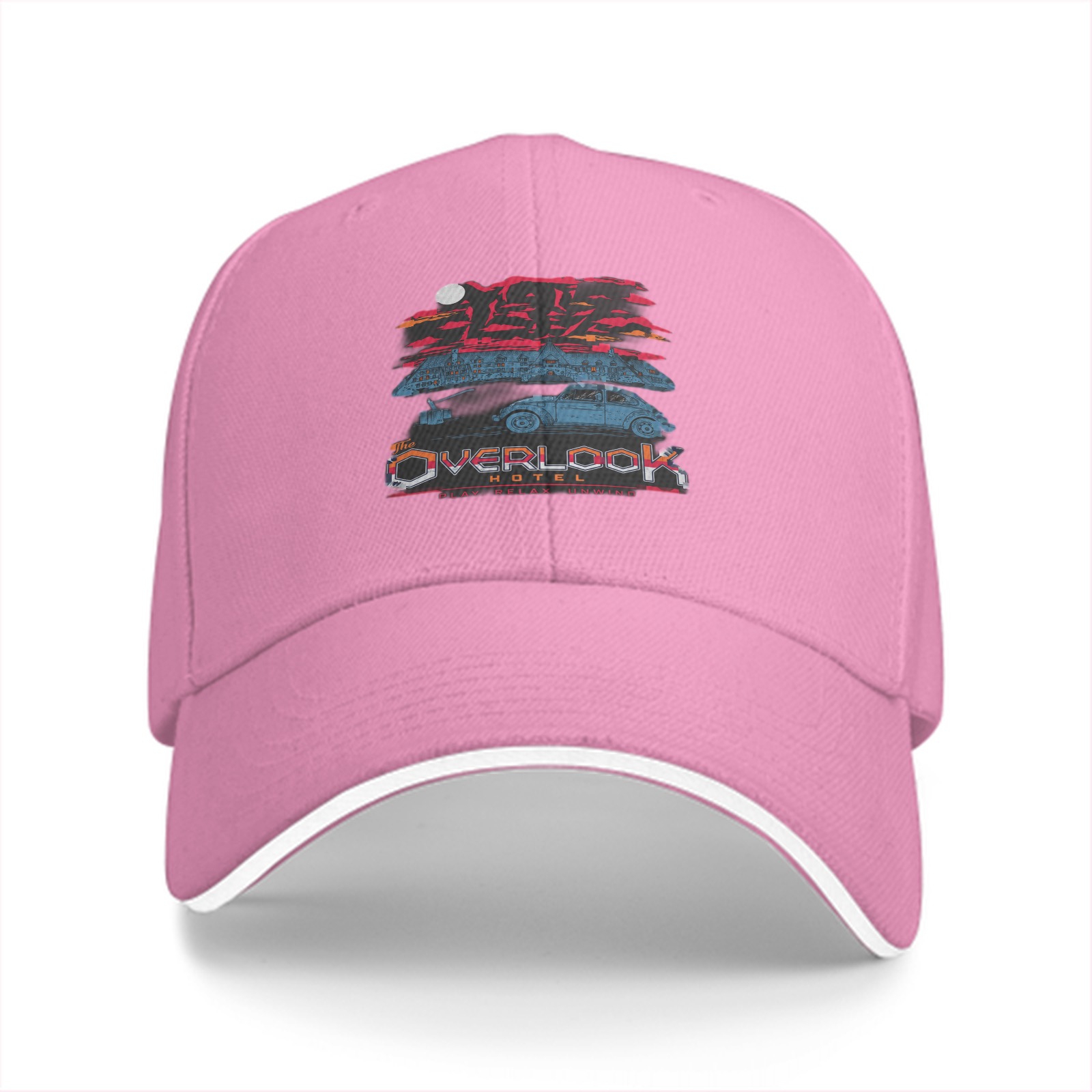 Black baseball cap with The Overlook Hotel graphic print