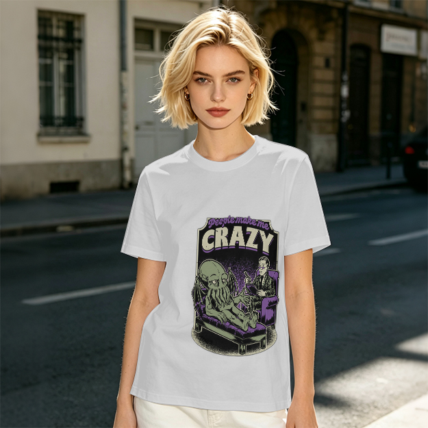 People Make Me Crazy Cthulhu Therapy Graphic T-Shirt
