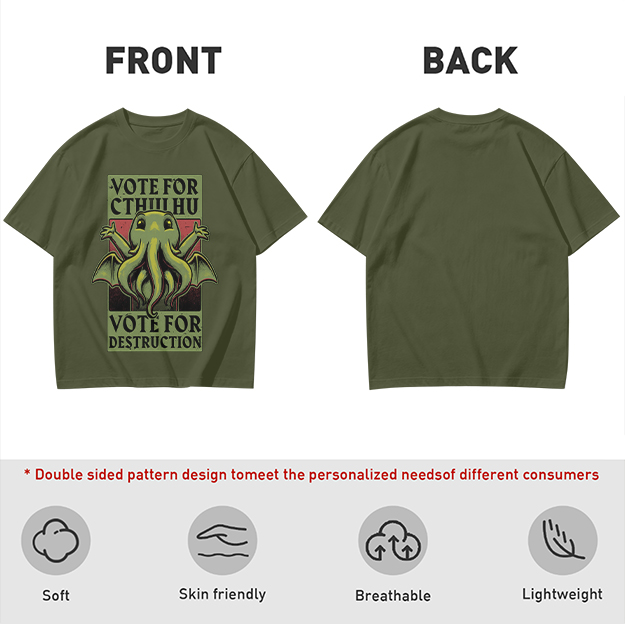 Vote For Cthulhu Funny Graphic T-Shirt Design