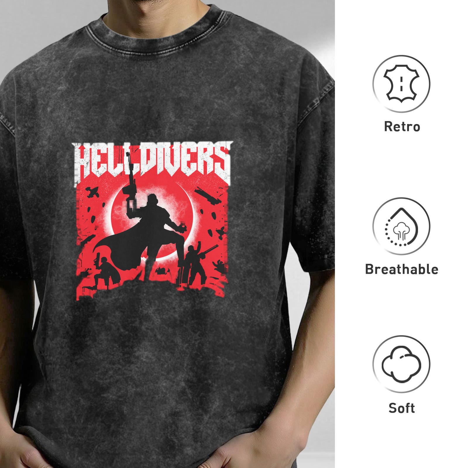 Helldivers Graphic Stonewashed T-Shirt