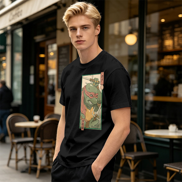 Olive T-shirt with Raphael Teenage Mutant Ninja Turtles Graphic