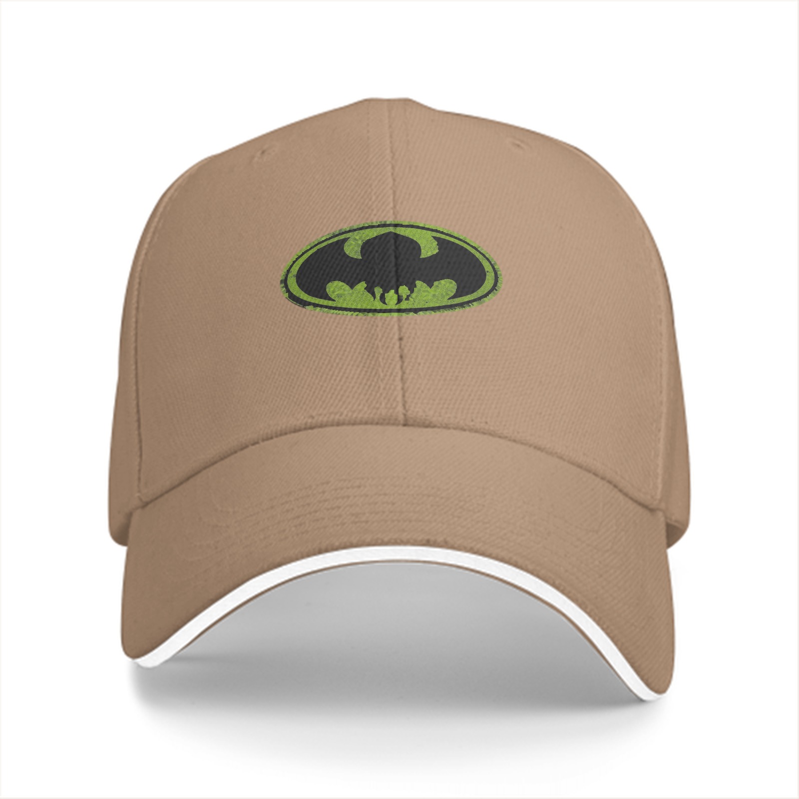Black Baseball Cap with Distressed Green Batman Logo