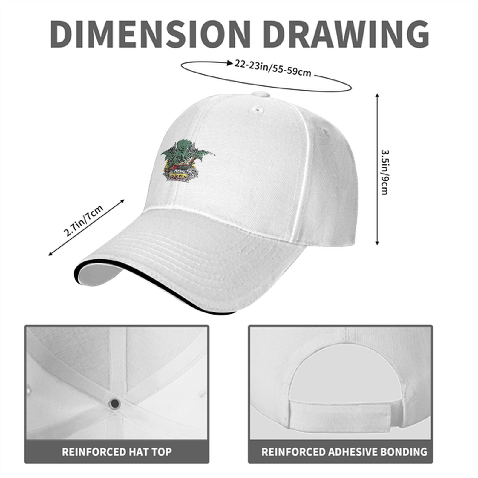 Black Baseball Cap With Cthulhu Reading Book Graphic