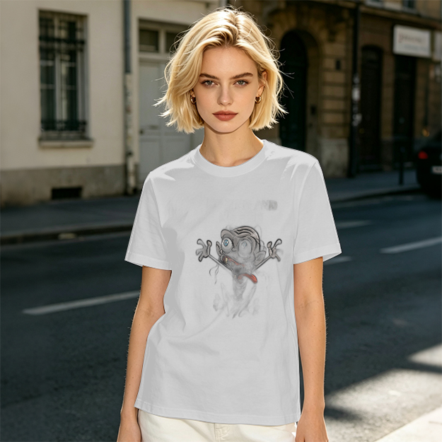 Olive Green T-Shirt With Crazy Cartoon Monster Print