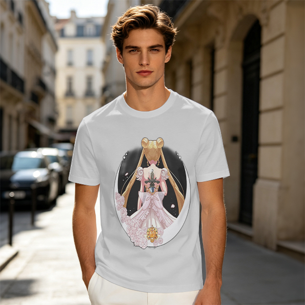 Olive T-shirt with Princess Serenity Back Print