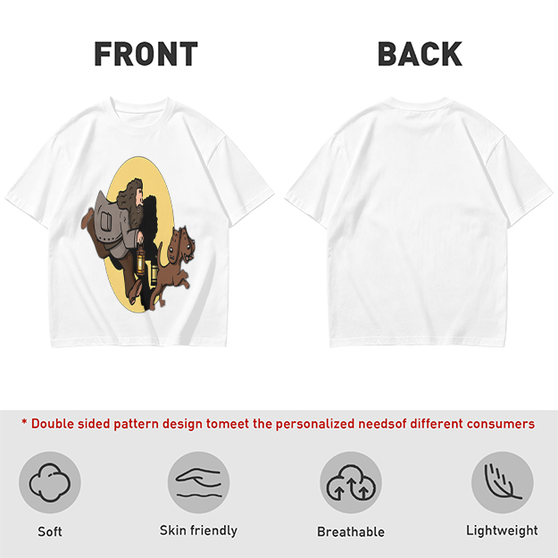 Olive T-Shirt With Cartoon Man And Dog Running Graphic