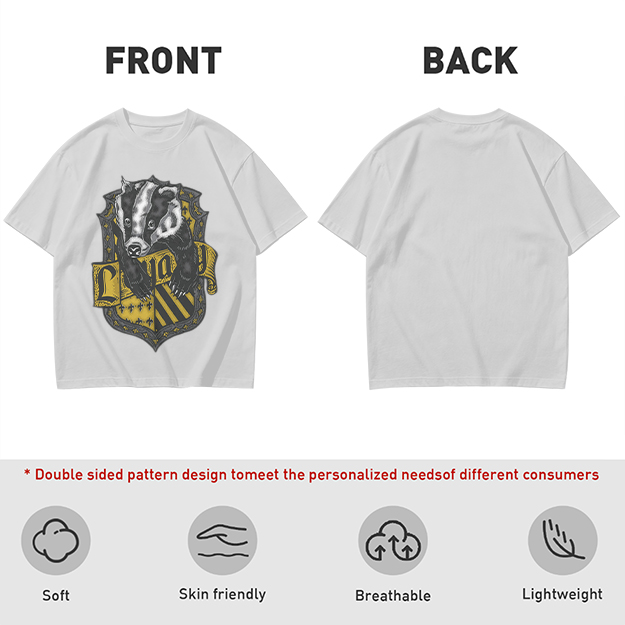 Olive T-Shirt With Hufflepuff Badger Crest Graphic