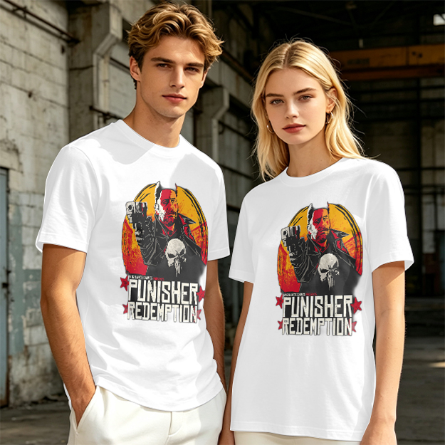 Olive Green Punisher Redemption Graphic T-Shirt