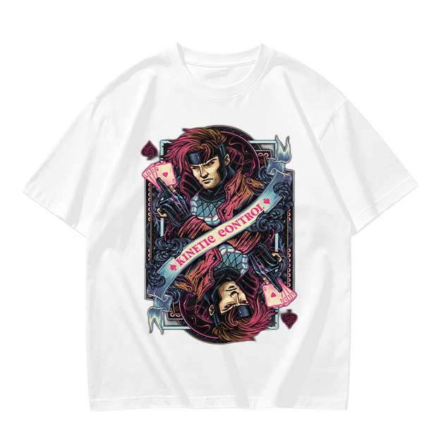 Olive T-Shirt With Gambit Kinetic Control Playing Card Art