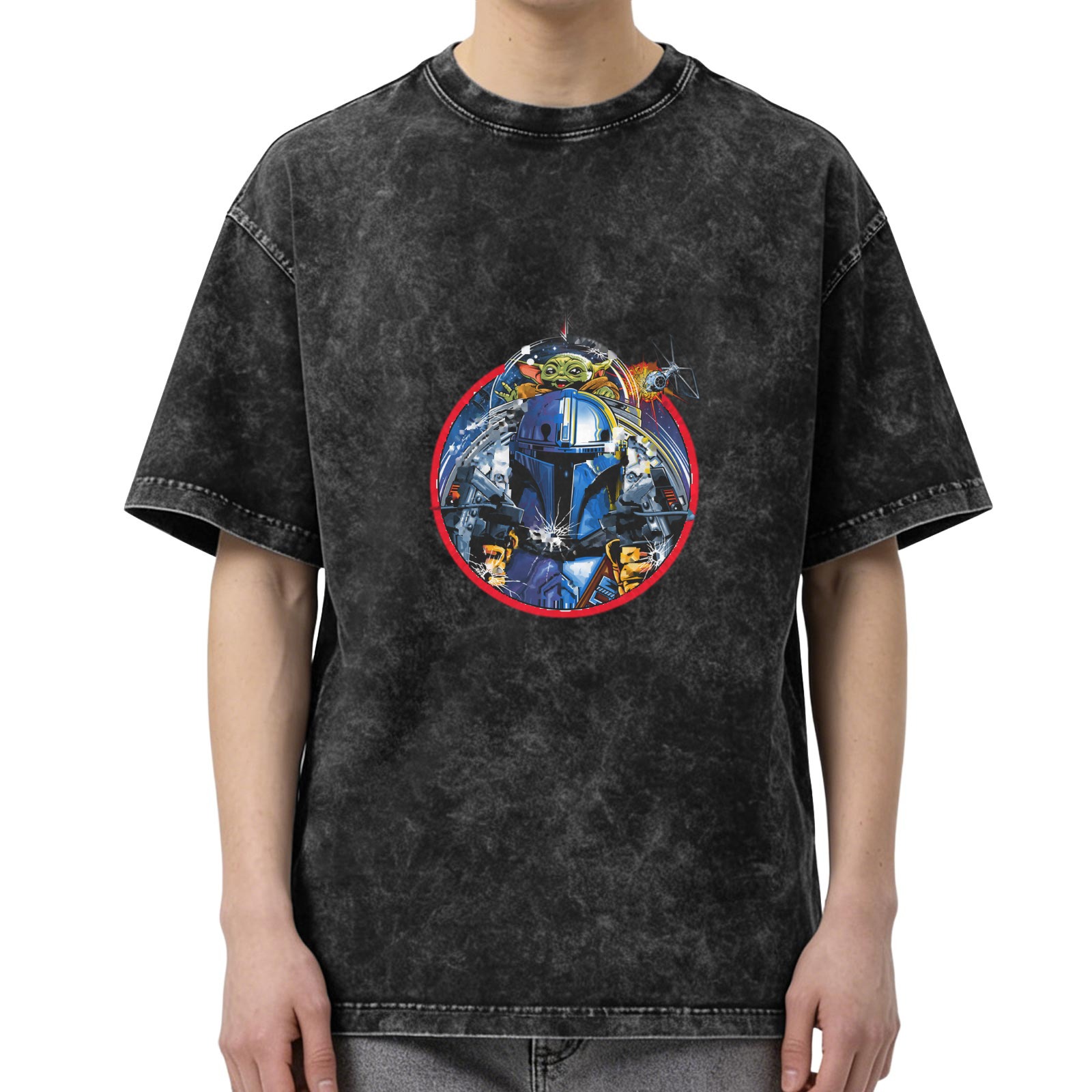 Star Wars The Mandalorian Grogu Graphic Vintage Wash T-Shirt
