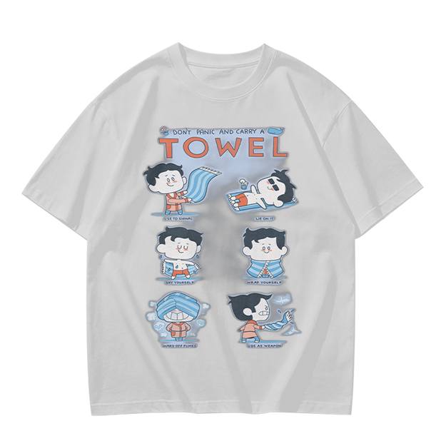 Olive T-Shirt With Cartoon Towel Themed Graphic Print