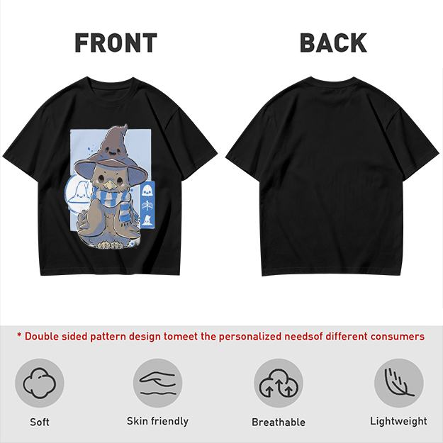 Owl in wizard hat and striped scarf graphic tee