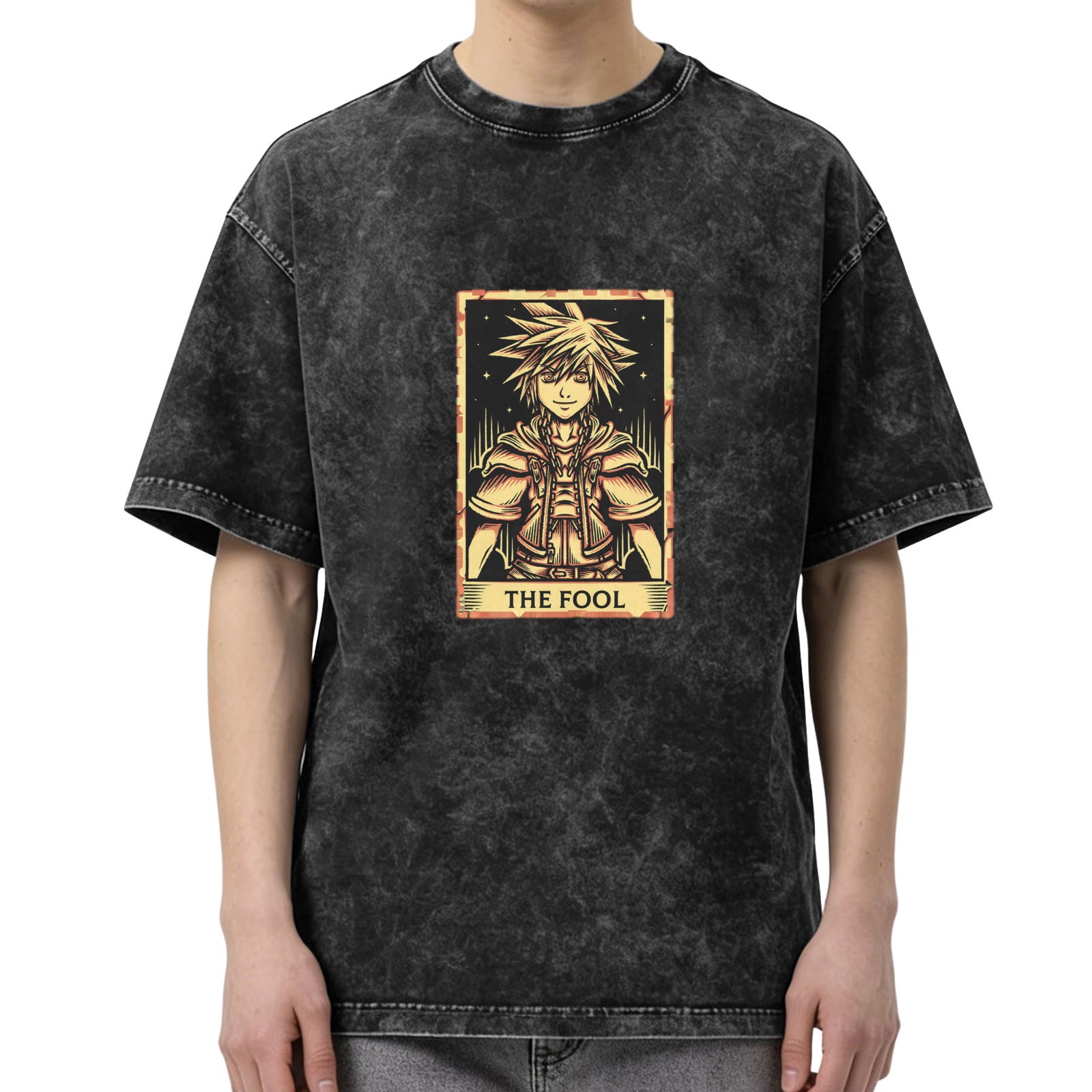 Kingdom Hearts Sora The Fool Tarot Card Acid Wash T-Shirt