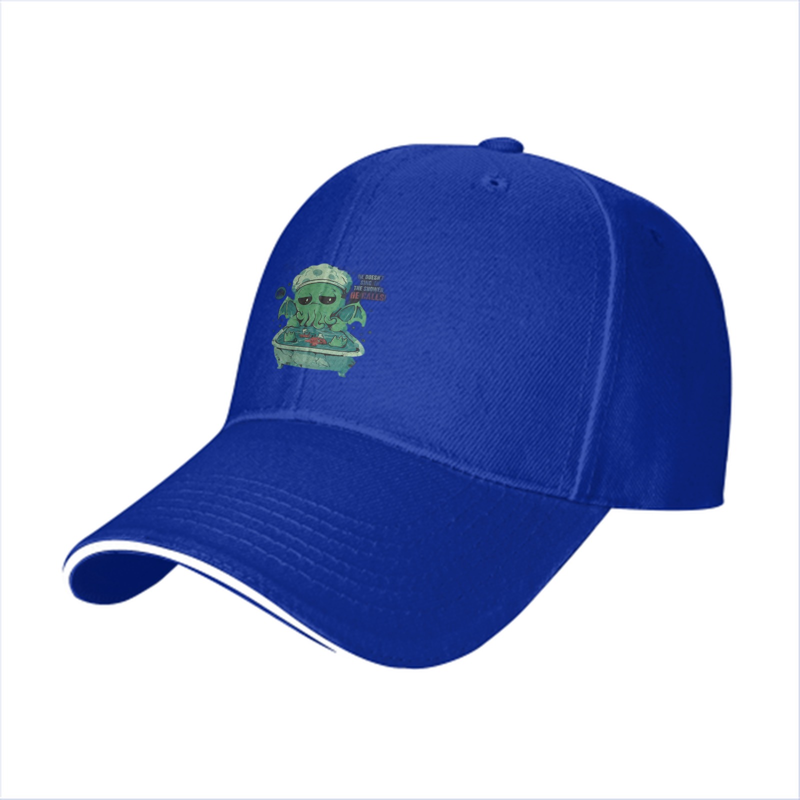 Black baseball cap with Cthulhu bathing graphic