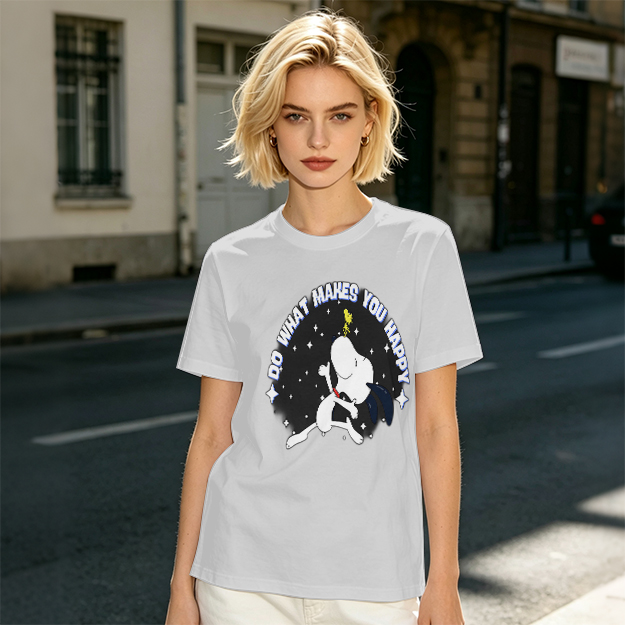 Do What Makes You Happy Snoopy Graphic Olive T-Shirt
