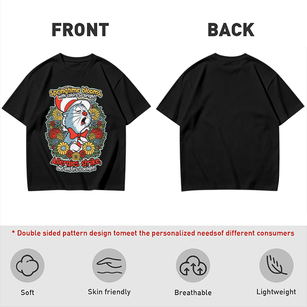 Springtime Allergies Cat Graphic T-Shirt
