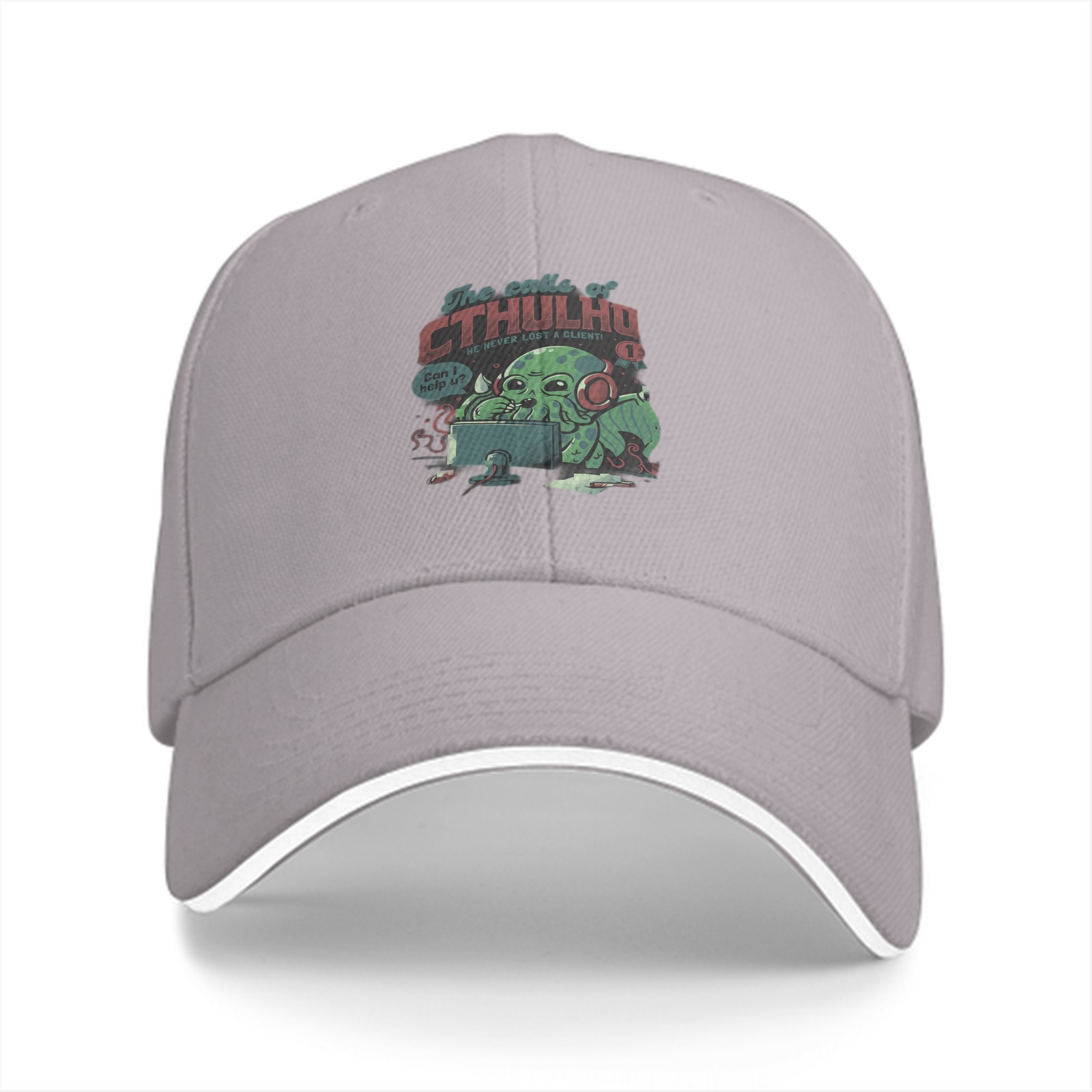 Black Baseball Cap With Cthulhu Gamer Graphic Print