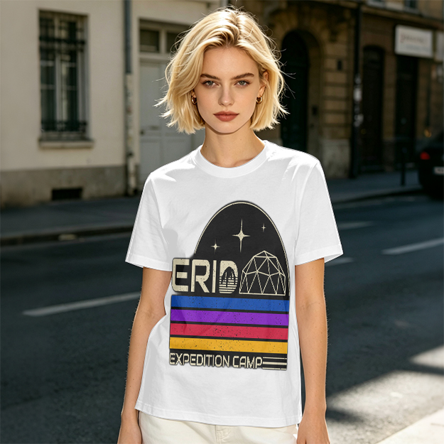 Erid Expedition Camp Retro Space Graphic T-Shirt Design