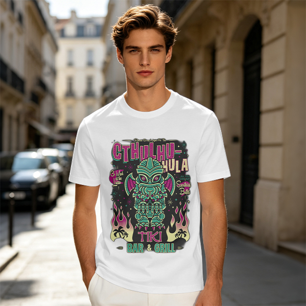 Cthulhu Hula Tiki Bar & Grill Graphic T-Shirt