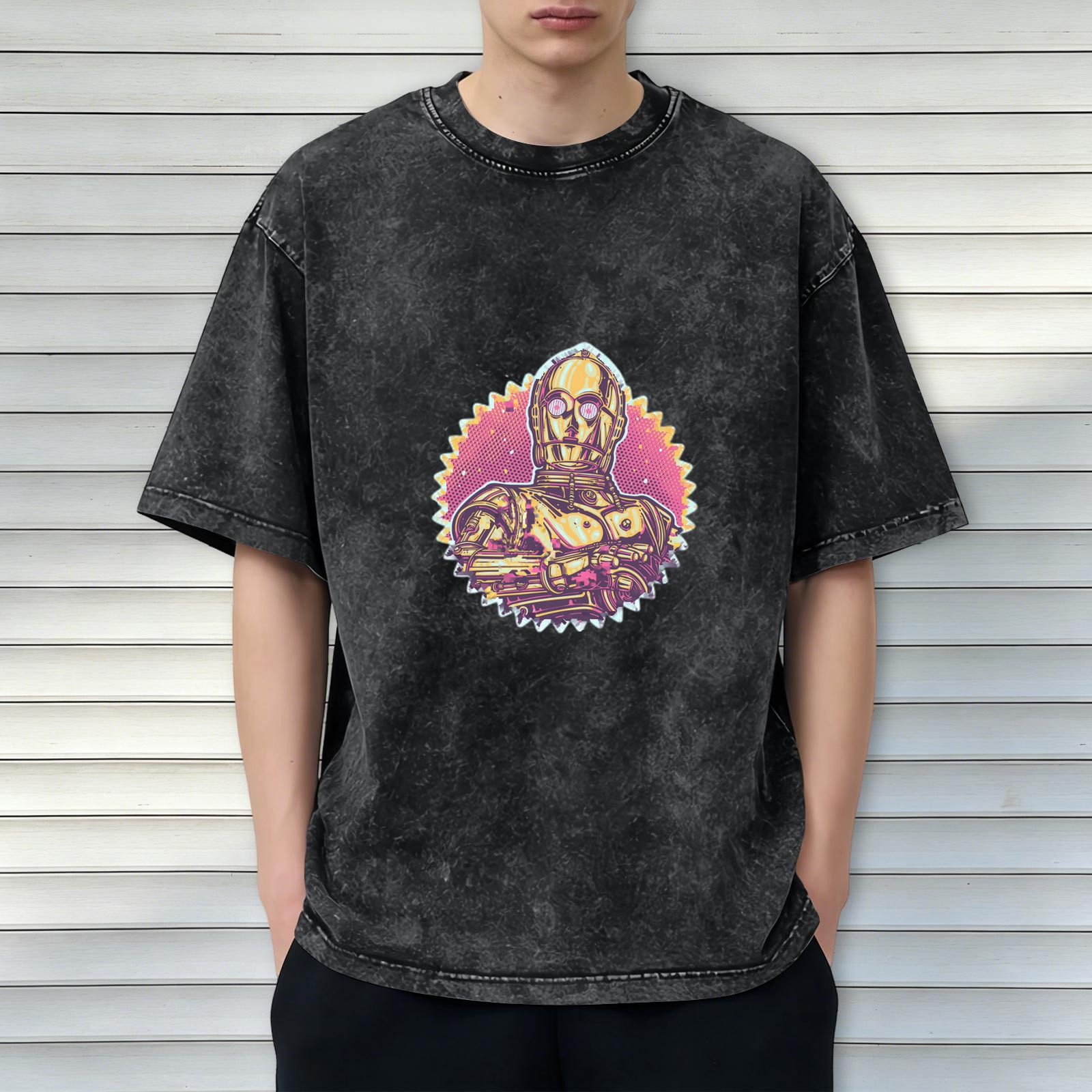 Star Wars C-3PO Graphic Stonewashed Cotton T-Shirt
