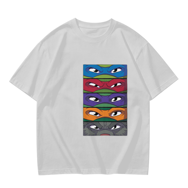 Olive T-Shirt with Teenage Mutant Ninja Turtles Masks Print