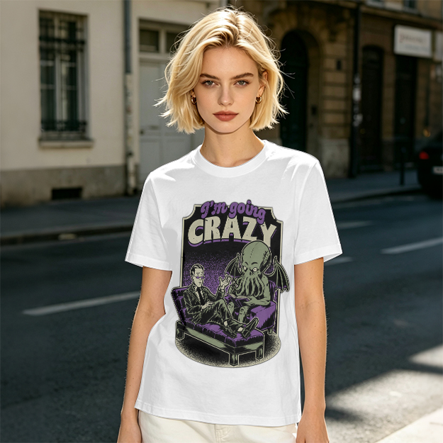 I'm Going Crazy Cthulhu Therapy Themed Graphic T-Shirt