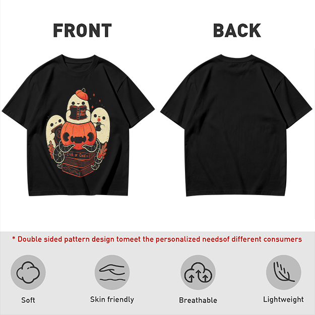 Olive Halloween Ghosts Jack-o'-Lantern Graphic T-Shirt