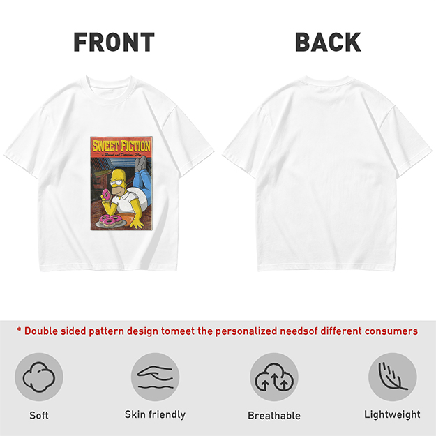 Olive T-Shirt with Homer Simpson Sweet Fiction Donut Print