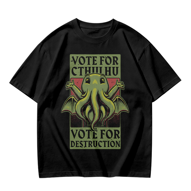Vote For Cthulhu Funny Graphic T-Shirt Design