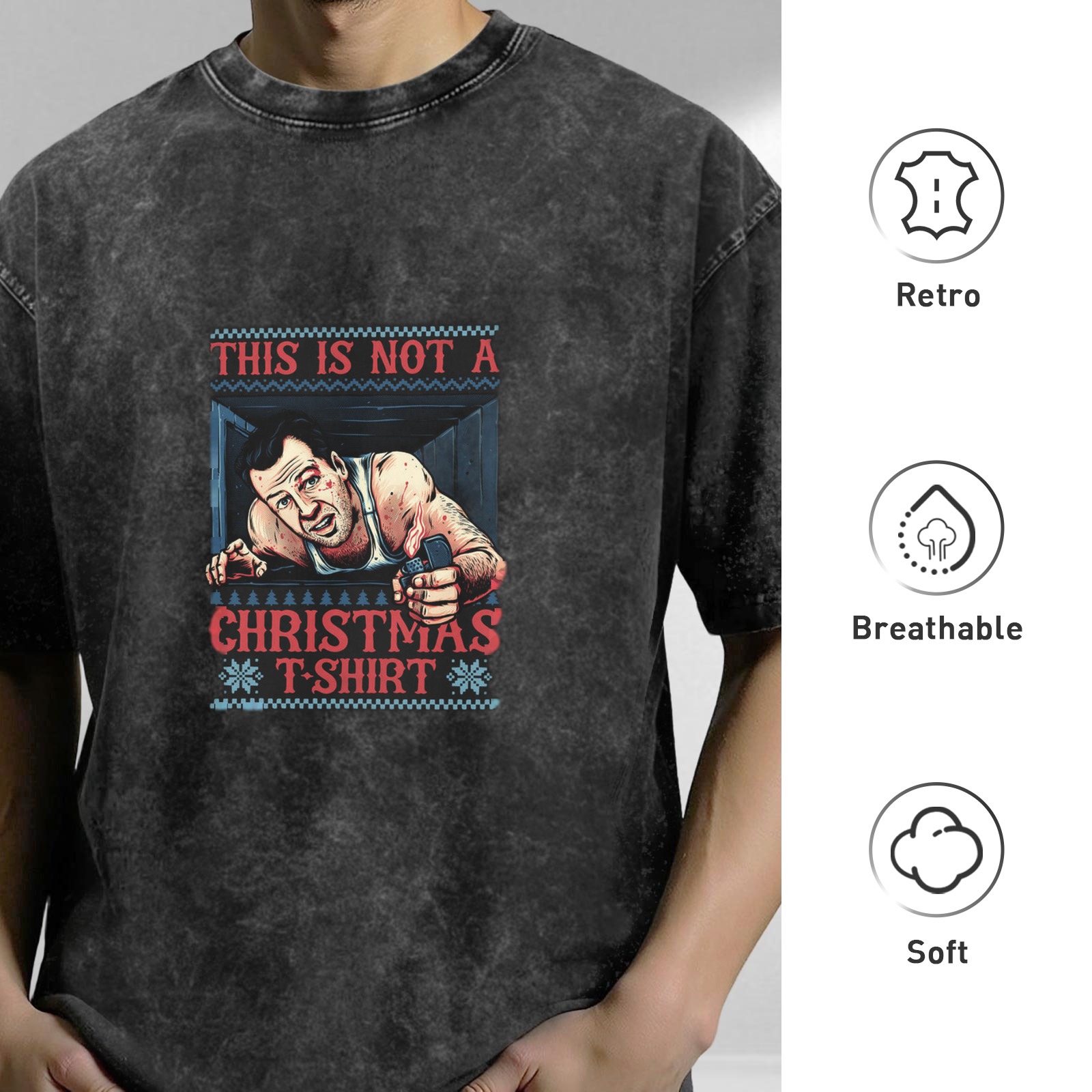 This Is Not A Christmas T-Shirt Die Hard Inspired Acid Wash Tee