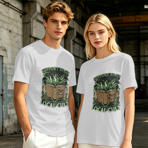 Support Your Local Cult Occult Book Graphic T-Shirt