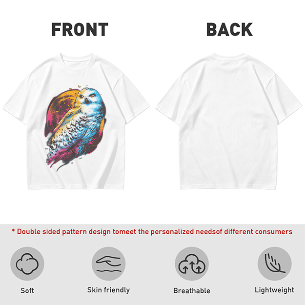 Owl Graphic Print Dark Green Casual T-Shirt