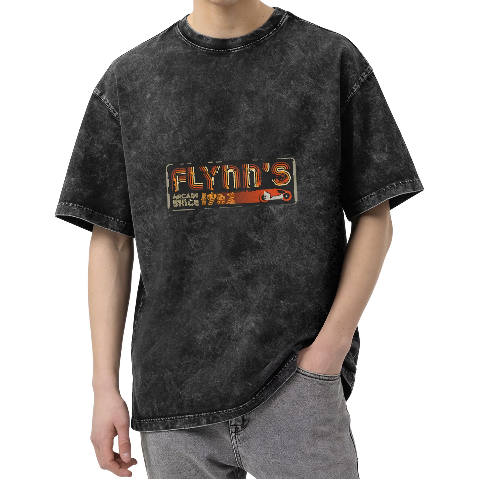 Flynn's Arcade Since 1982 Vintage Wash T-Shirt - Retro 80s Gaming Tee