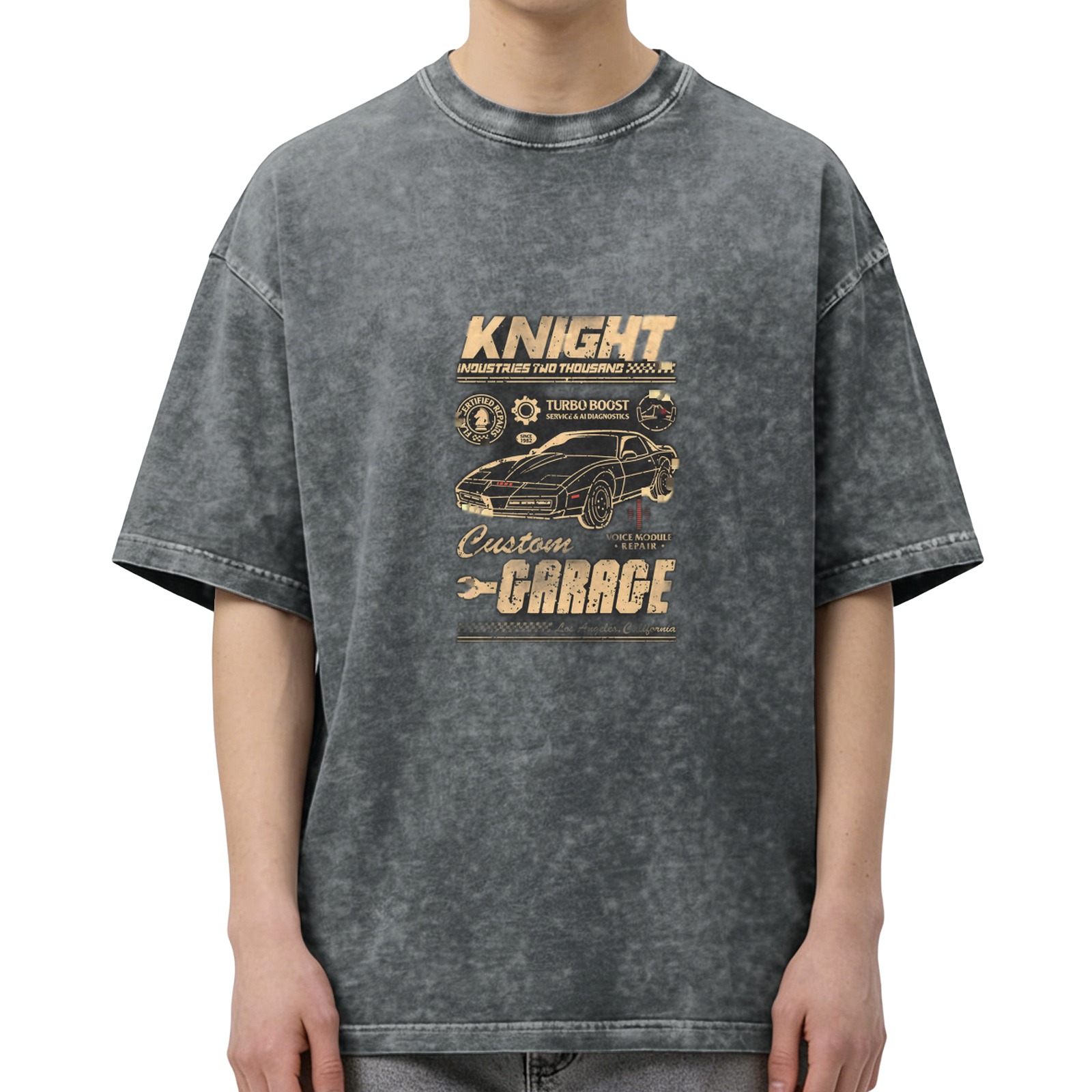 Knight Industries Custom Garage Vintage Wash Graphic T-Shirt