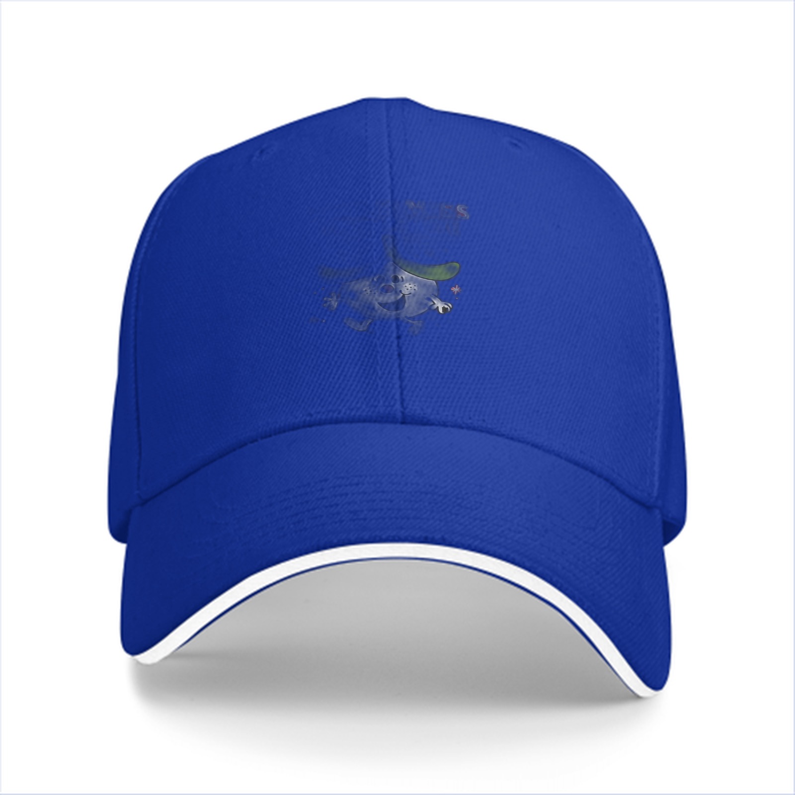 Black Baseball Cap With Subtle Graphic Print Design
