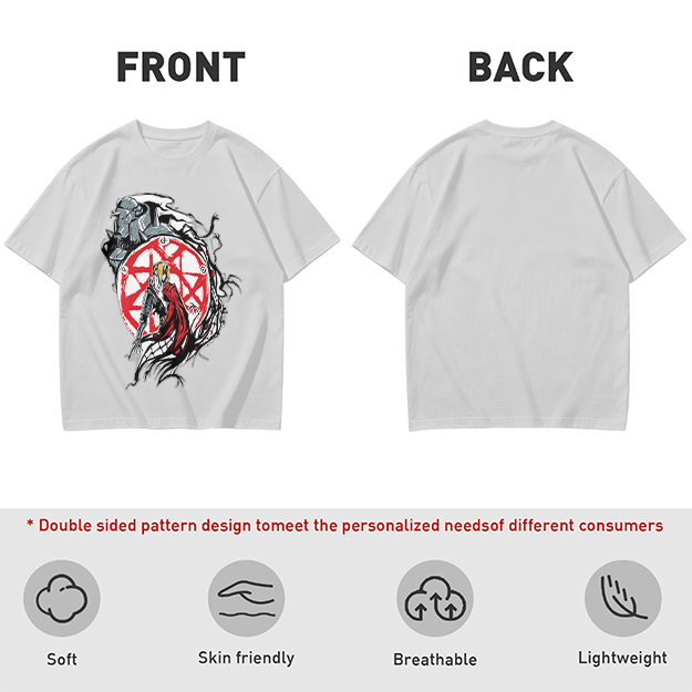 Olive Anime Graphic T-Shirt With Transmutation Circle Design