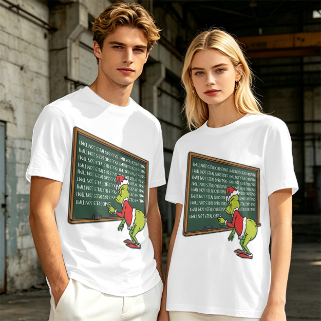 Grinch I Will Not Steal Christmas Chalkboard T-Shirt