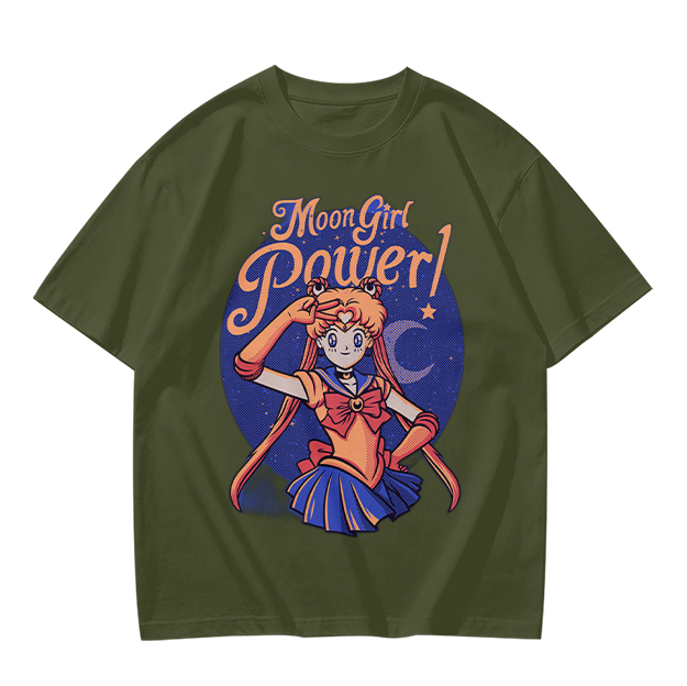 Moon Girl Power Anime Character Graphic T-Shirt