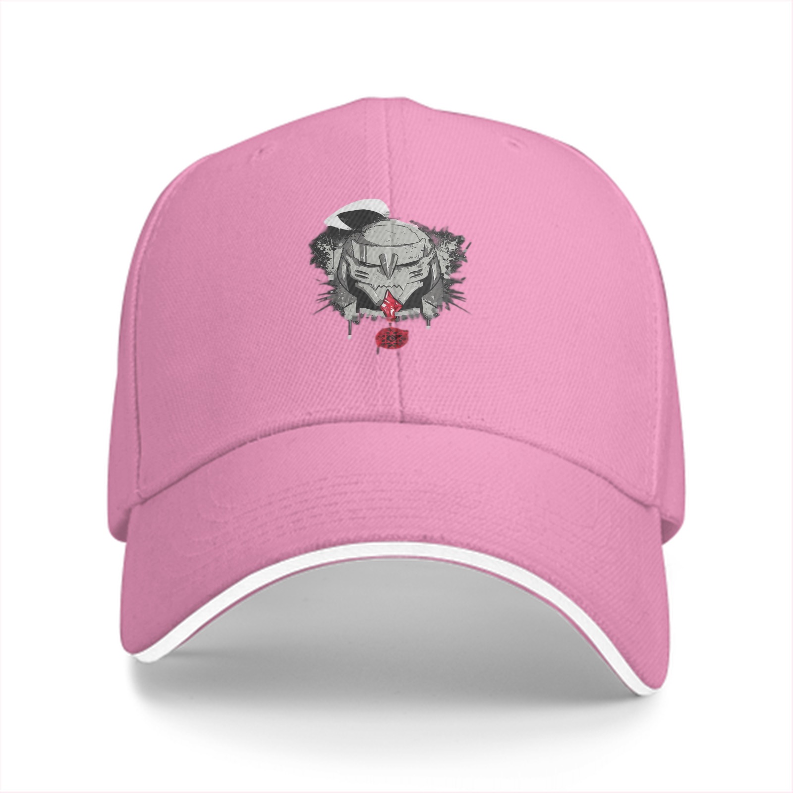 Black Baseball Cap With Fantasy Warrior Helmet Graphic