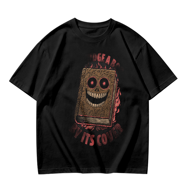 Olive T-Shirt With Evil Monster Book Graphic Design