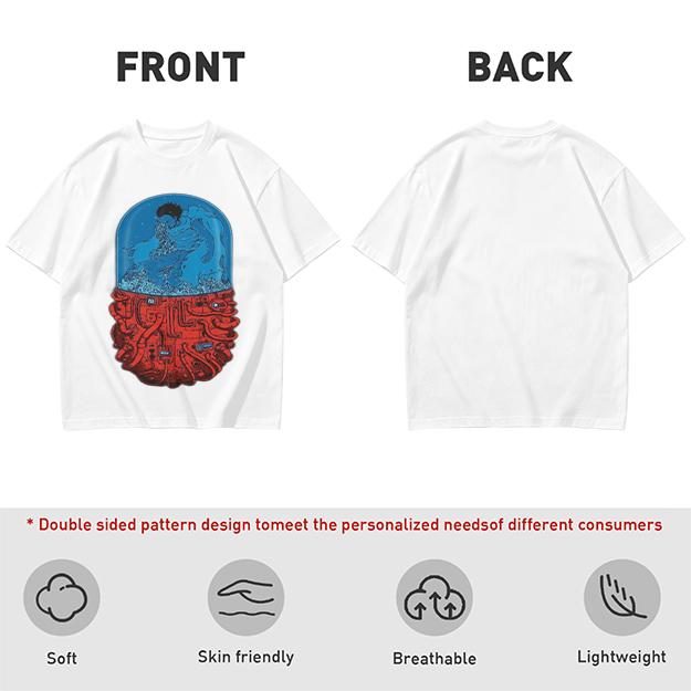 Olive T-Shirt With Surreal Capsule Water Figure Graphic