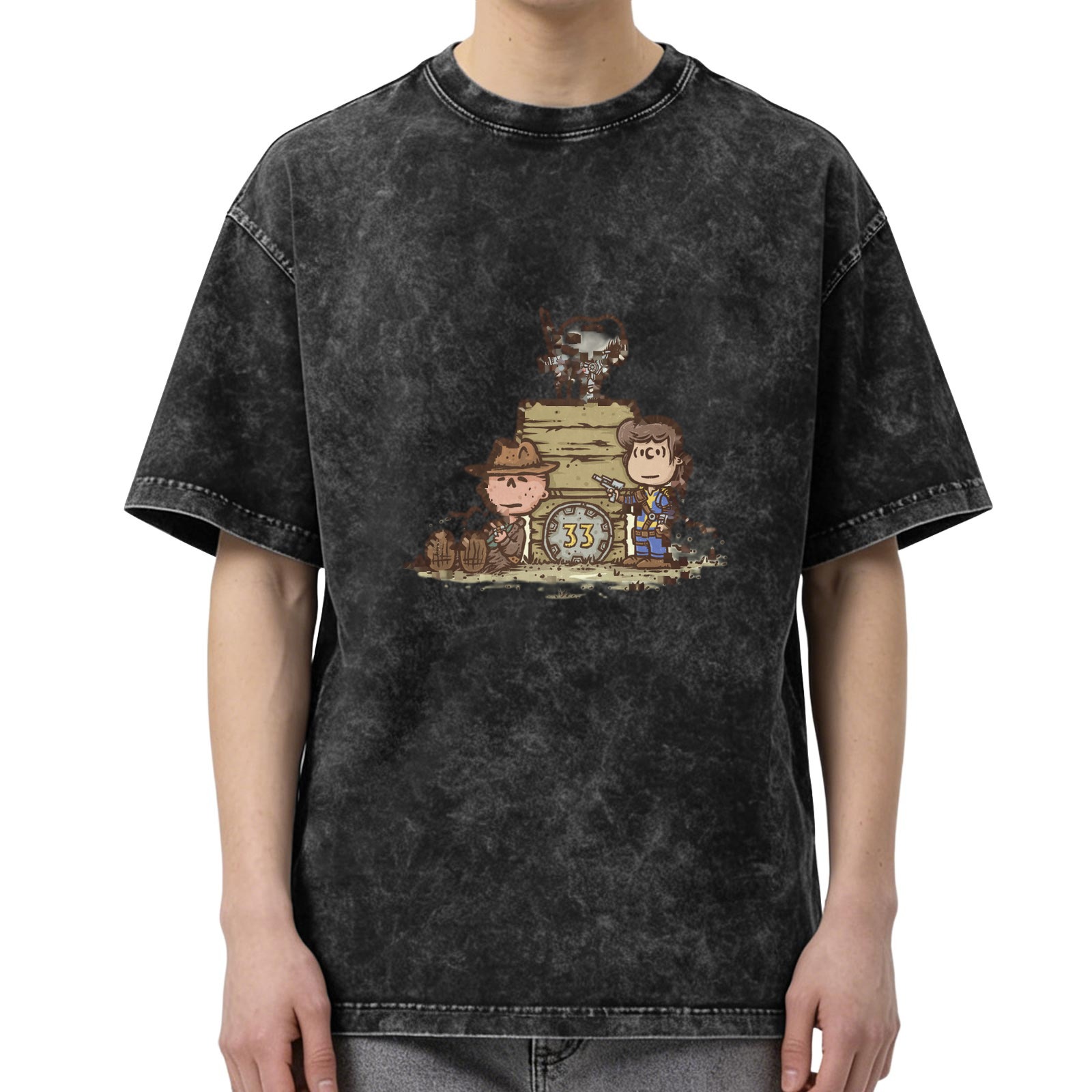 Wasteland Vault 33 Cartoon Characters Graphic T-Shirt