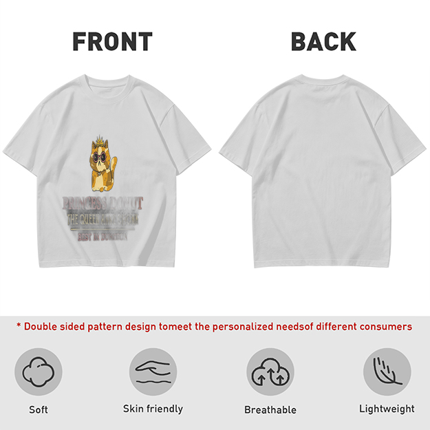 Olive T-Shirt With Princess Cat Graphic And Sunglasses